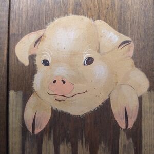 Charming Piglet Wooden Art Decor